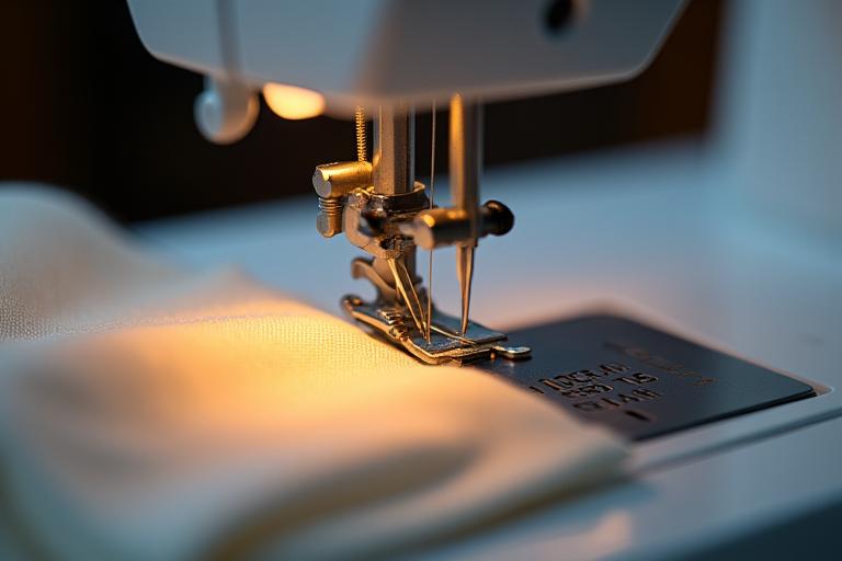 재봉틀 위에서 옷이 정교하게 만들어지는 과정